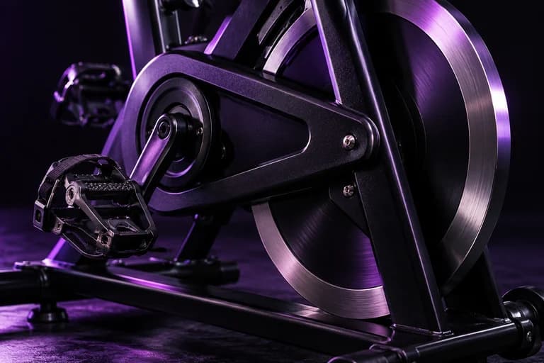 A close view of a stationary bike